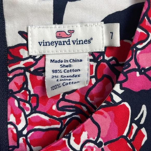 Vineyard Vines Girls Floral Dress - colors: navy, pink, red, white - size: 7 Y - Picture 2 of 3